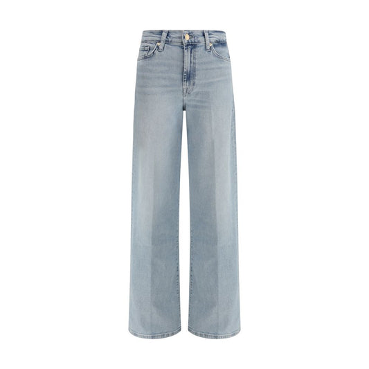 7FOR Light Blue Cotton Relaxed Fit Jeans 7FOR