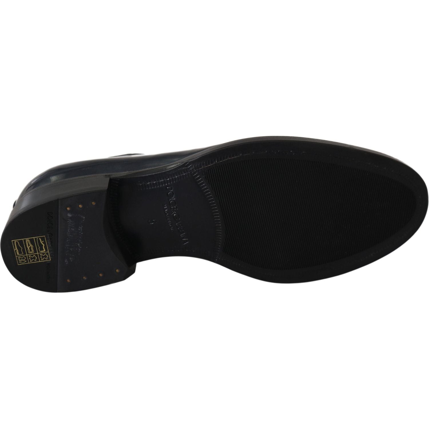 Dolce & Gabbana Blue Leather Derby Dress Formal Shoes