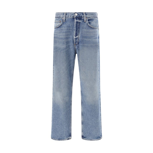 Agolde Light Blue Cotton Straight-Leg Jeans Agolde