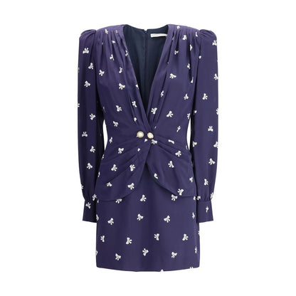 Alessandra Rich Blue Silk Casual Dress Alessandra Rich