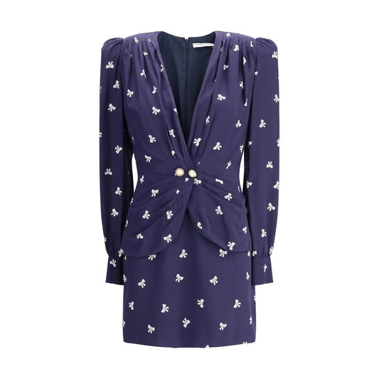 Alessandra Rich Blue Silk Casual Dress Alessandra Rich