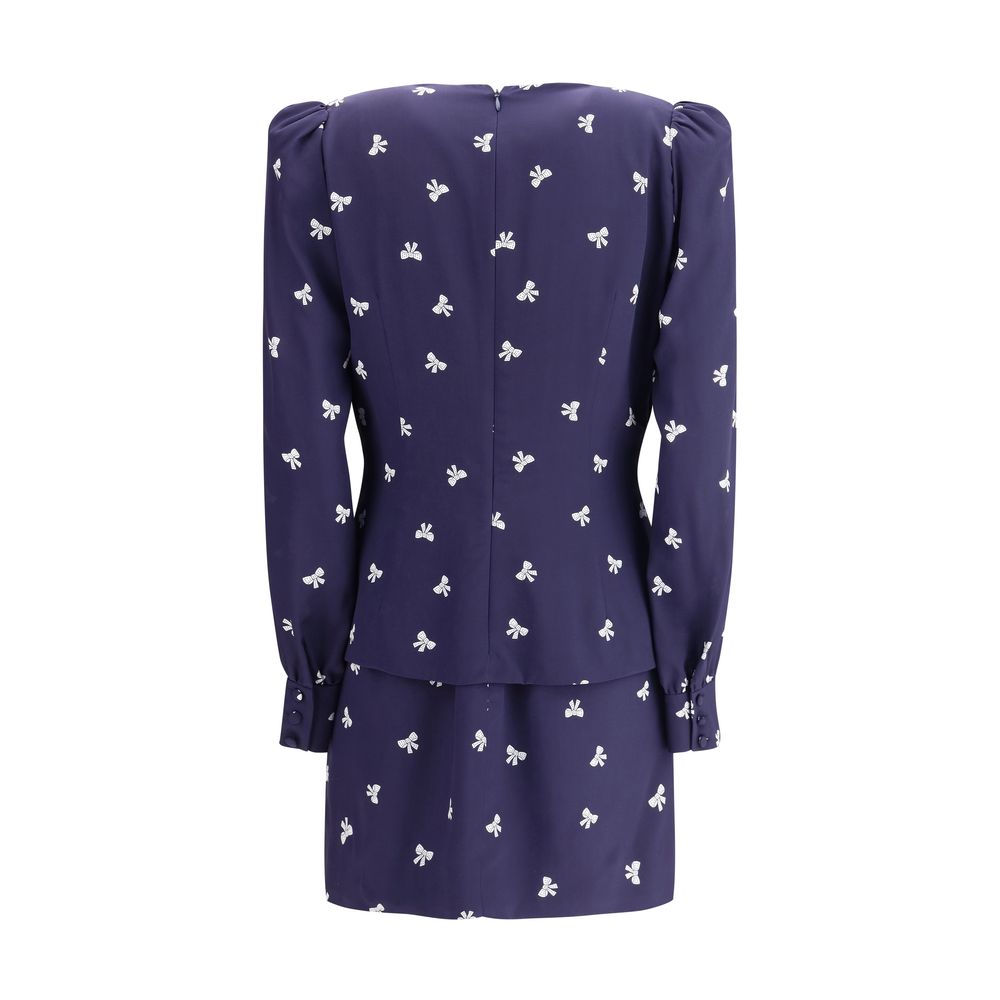 Alessandra Rich Blue Silk Casual Dress Alessandra Rich