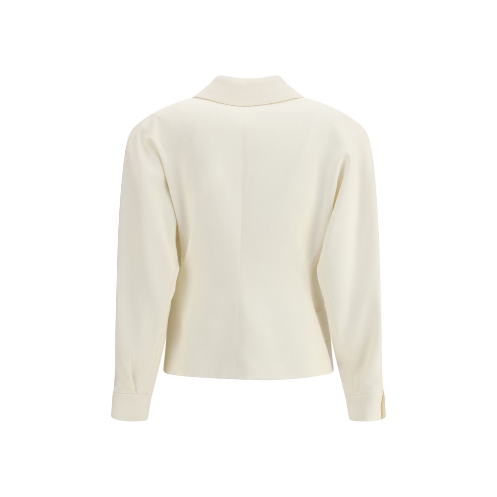 Alessandra Rich Cream Fleece Wool Blazer Alessandra Rich