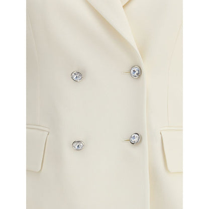 Alessandra Rich Cream Fleece Wool Blazer Alessandra Rich