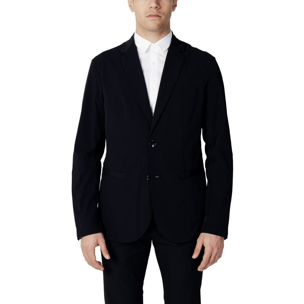 Armani Exchange Blue Cotton Blazer Armani Exchange