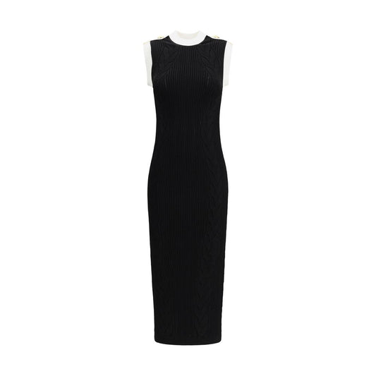 Balmain Black Viscose Casual Dress Balmain
