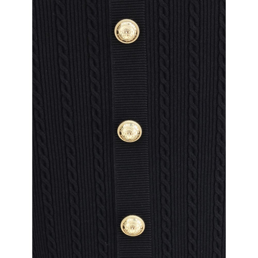 Balmain Gold Viscose Midi Skirt