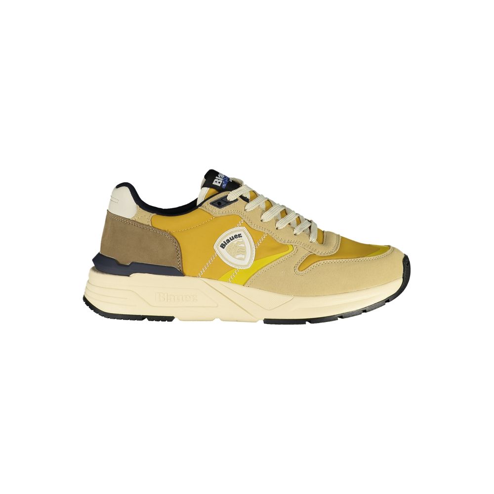 Blauer Beige Polyester Sneaker