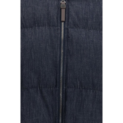 Brunello Cucinelli Blue Cotton Shell Jacket