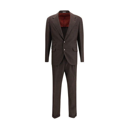 Brunello Cucinelli Brown Wool Two-Piece Suit Brunello Cucinelli