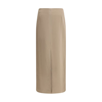 Brunello Cucinelli Gray Acetate Midi Skirt Brunello Cucinelli