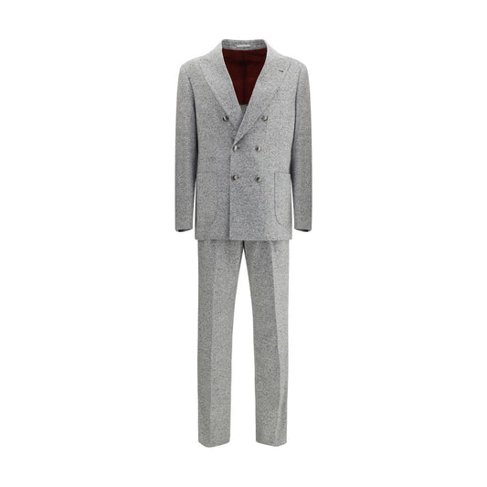 Brunello Cucinelli Gray Wool Two-Piece Suit Brunello Cucinelli