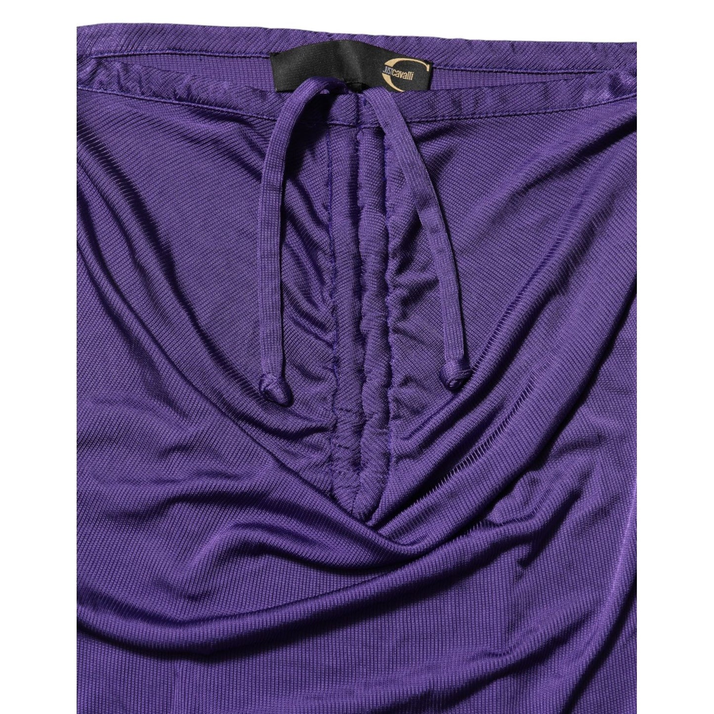 Cavalli Class Purple Viscose Elastane Strapless Bodycon Dress Cavalli Class