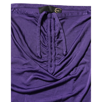 Cavalli Class Purple Viscose Elastane Strapless Bodycon Dress Cavalli Class