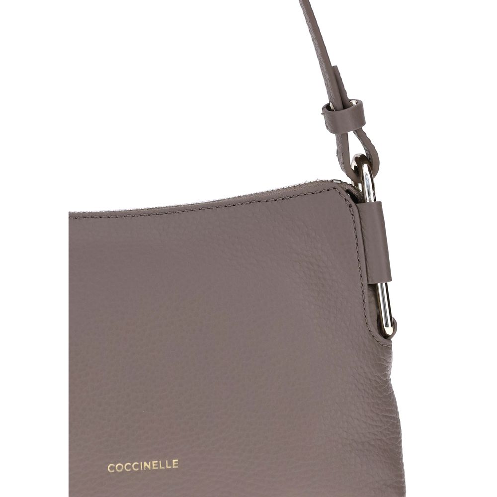 Coccinelle Gray Calf Leather Bos Taurus Shoulder Bag