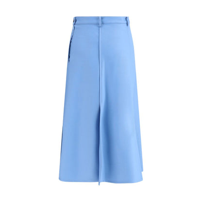 Crida Milano Light Blue Wool Midi Skirt Crida Milano