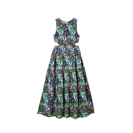 Desigual Blue Viscose Long Dress Desigual