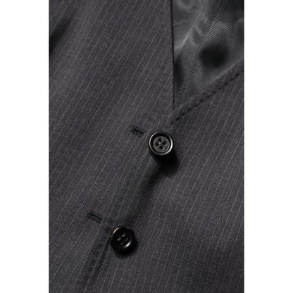 Dolce & Gabbana Black Striped Button Down Sleeveless Vest Top Dolce & Gabbana