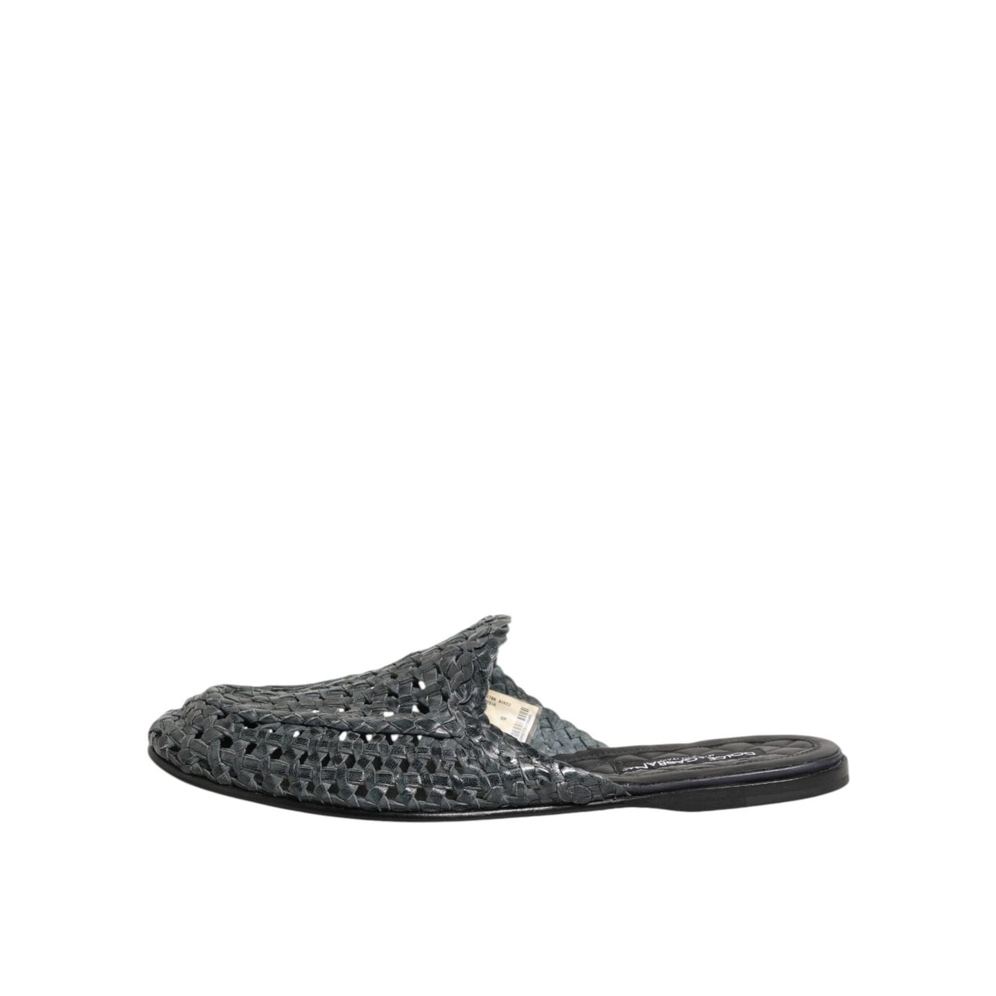 Dolce & Gabbana Blue Woven Slides MULES Men Sandals Shoes Dolce & Gabbana