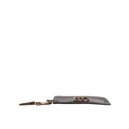 Dolce & Gabbana Brown Exotic Leather DG Logo Card Holder Wallet