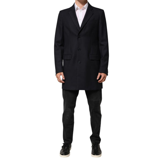 Dolce & Gabbana Dark Blue Wool Men Jacket Coat Blazer Suit Dolce & Gabbana