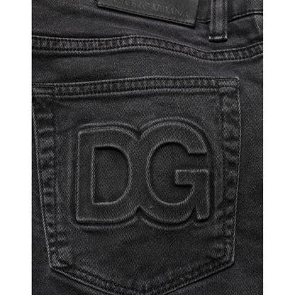Dolce & Gabbana Dark Gray Cotton Stretch Denim Trouser Jeans