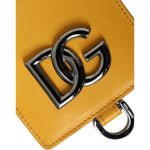 Dolce & Gabbana Orange Calf Leather Credit Card Holder Clip On Wallet Dolce & Gabbana Goldenrod