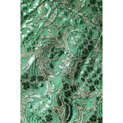 Dolce & Gabbana Green Cotton Floral Lace Sheath Midi Dress Dolce & Gabbana
