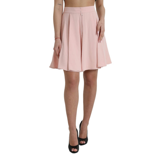 Dolce & Gabbana Light Powder Rose Viscose Pleated Skirt Dolce & Gabbana