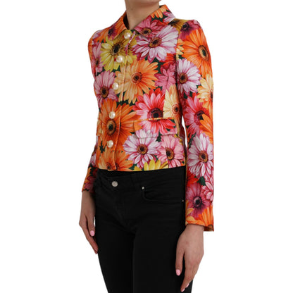 Dolce & Gabbana Multicolor Daisy Print Floral Fantasy Jacket Dolce & Gabbana