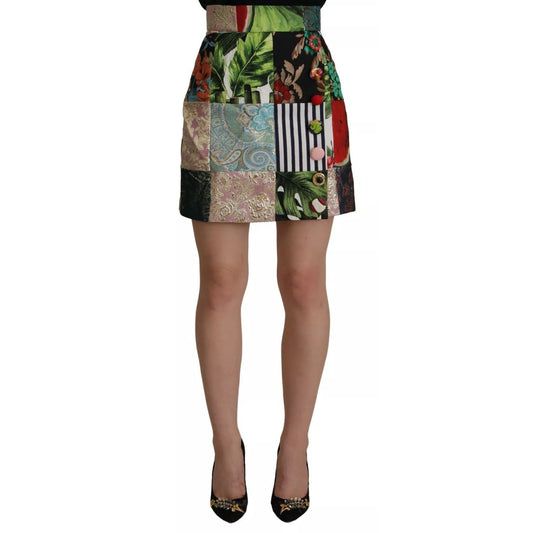 Dolce & Gabbana Multicolor Patchwork A-line Polyester Skirt Dolce & Gabbana