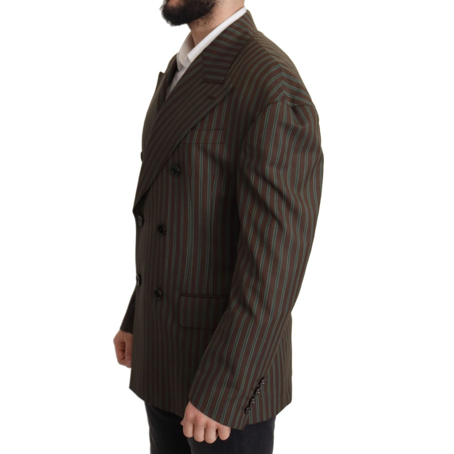 Dolce & Gabbana Multicolor Stripes Double Breasted Blazer Dolce & Gabbana