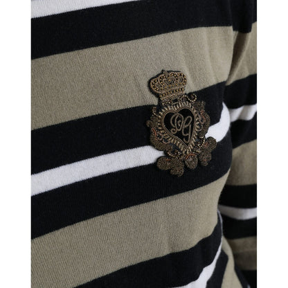 Dolce & Gabbana Multicolor Stripes Logo Turtle Neck Pullover Sweater