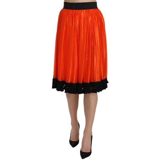 Dolce & Gabbana Orange High Waist Knee Length Skirt Dolce & Gabbana