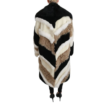 Dolce & Gabbana Sheep Fur Shearling Cape Jacket Coat