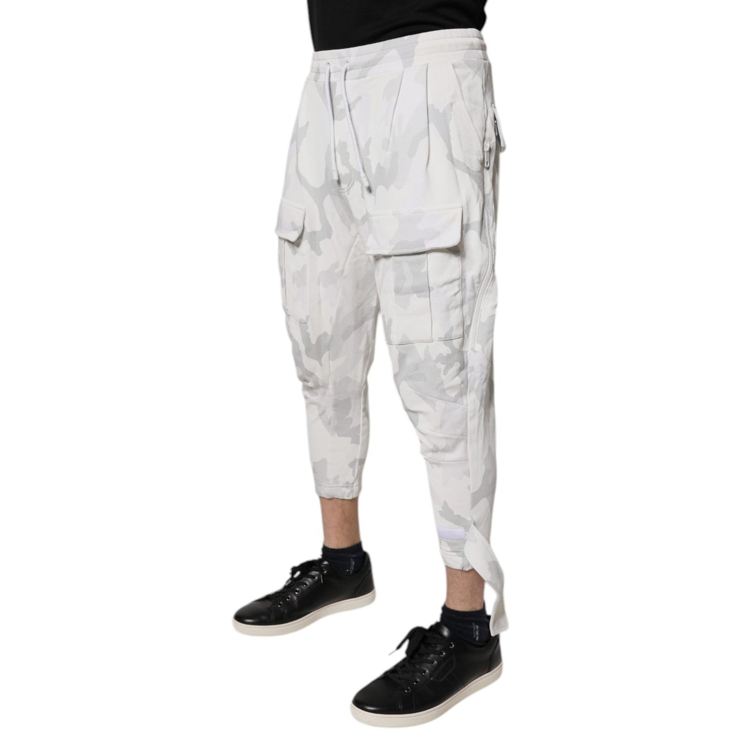 Dolce & Gabbana White Camouflage Cargo Jogger Sweatpants Pants