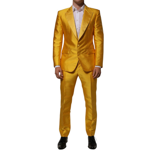 Dolce & Gabbana Yellow 2 Piece Silk Blend Men Suit SICILIA Dolce & Gabbana