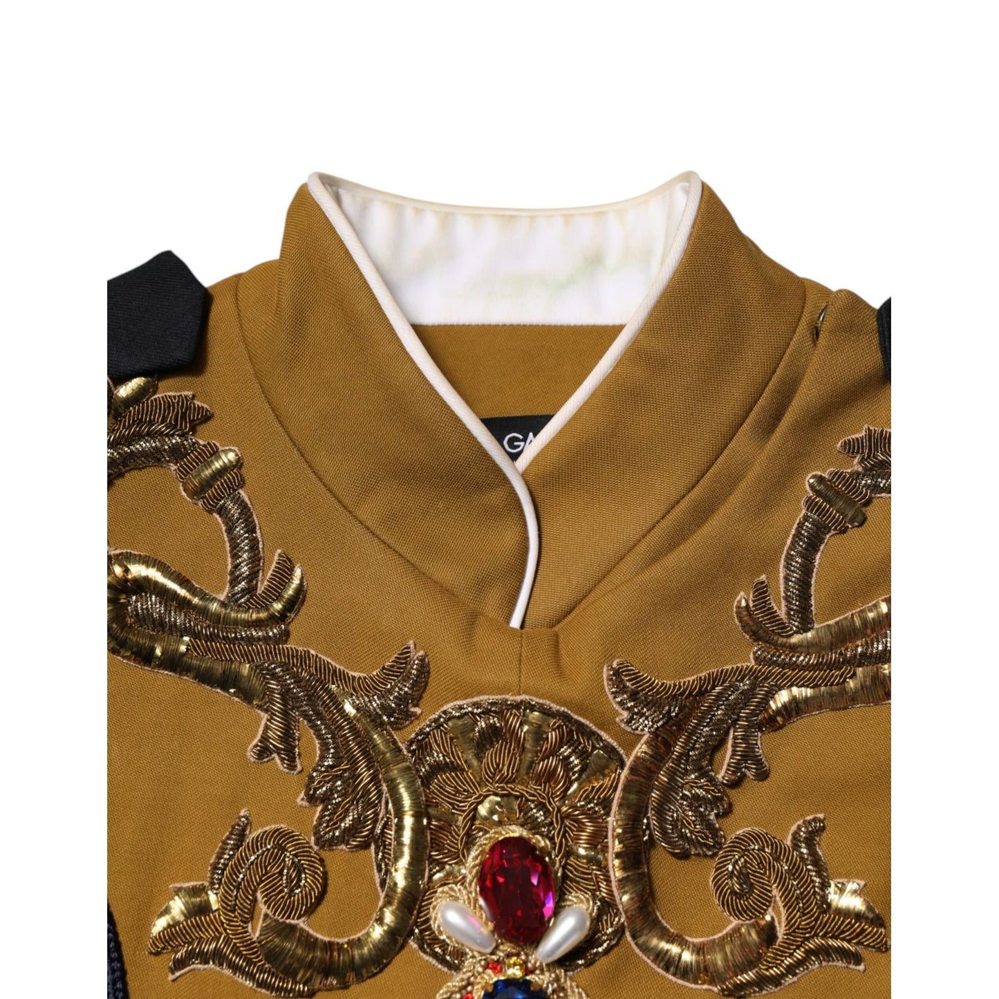 Dolce & Gabbana Yellow Crystal Cross Runway Vest Jacket Top Dolce & Gabbana