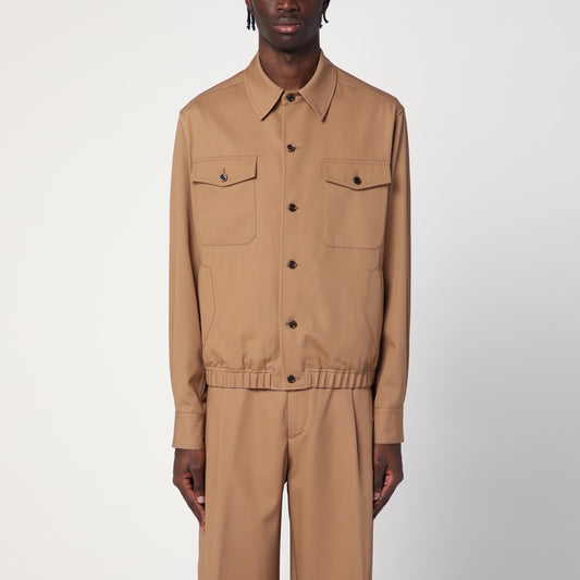 Lardini Beige wool overshirt