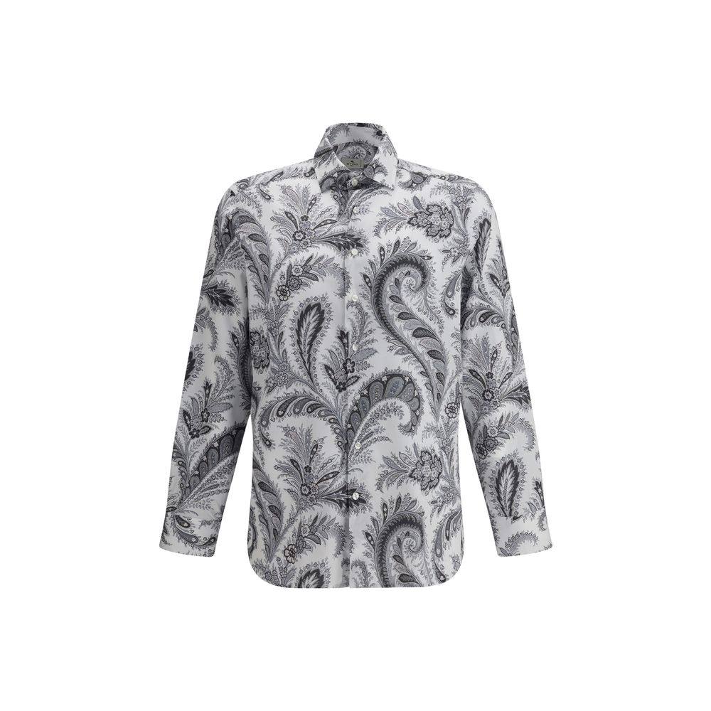 Etro Gray Cotton Pattern Shirt