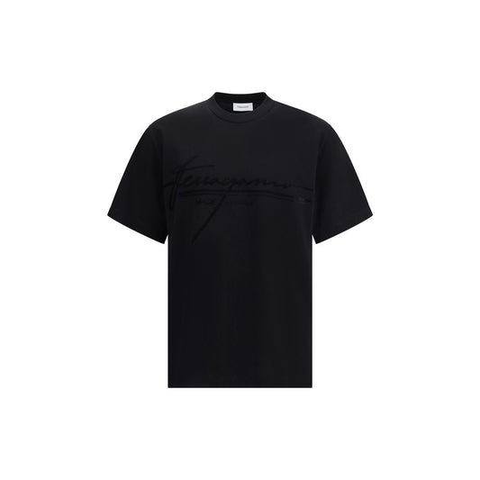 Ferragamo Black Cotton T-Shirt Ferragamo