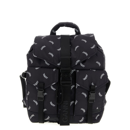 Ganni Black Polyester Backpack