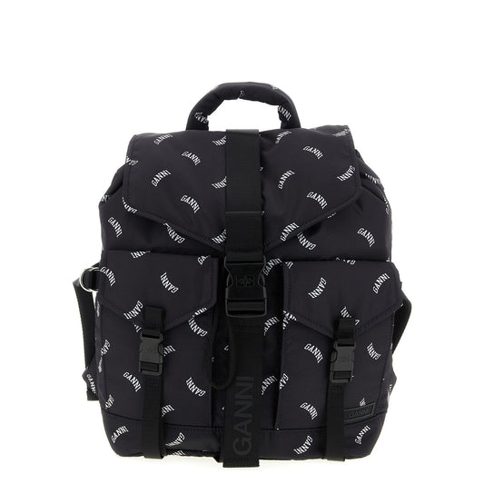 Ganni Black Polyester Backpack