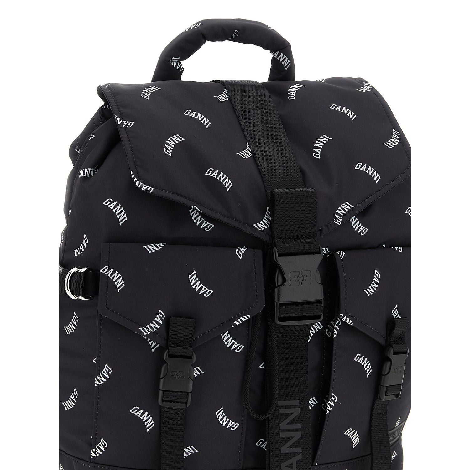 Ganni Black Polyester Backpack
