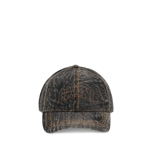 Ganni Gray Cotton Cap (Baseball Hat) Ganni
