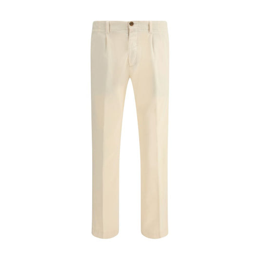 Germano Cream Cotton Casual Pants Germano