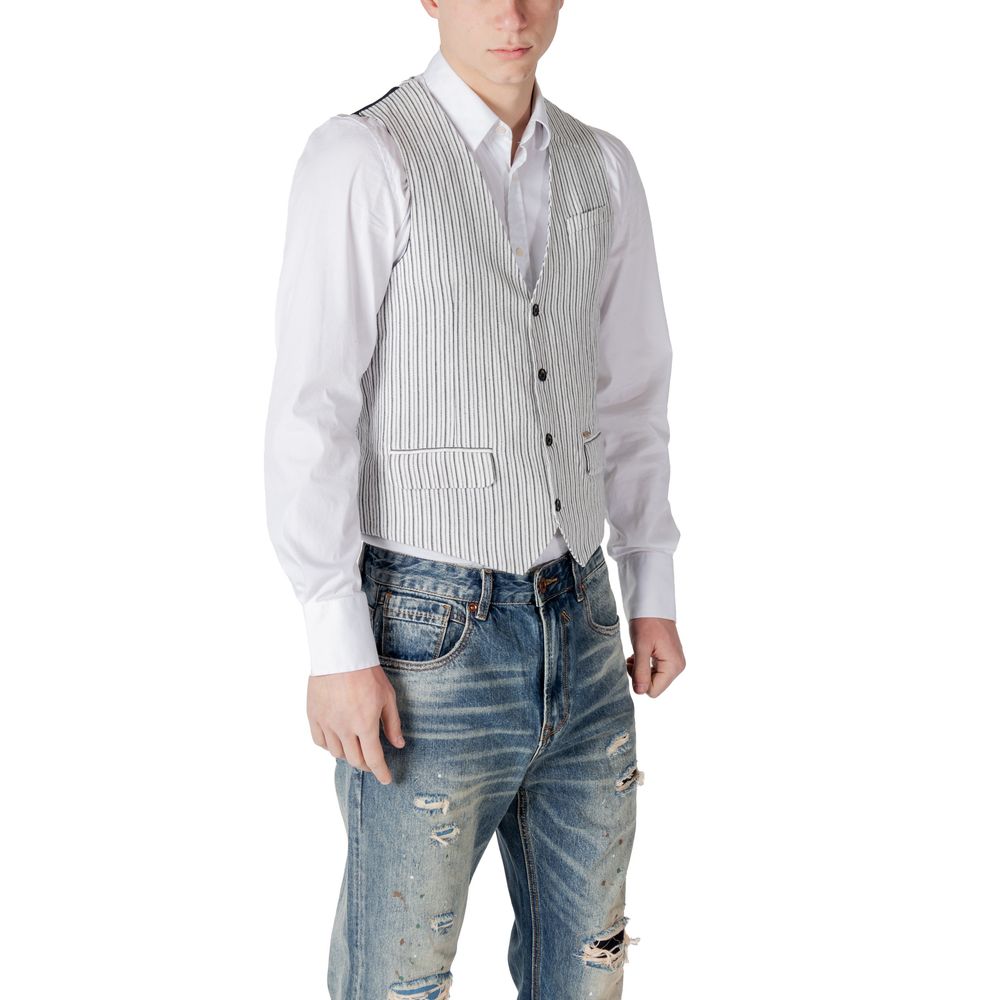 Gianni Lupo Black Linen Waistcoat Gianni Lupo