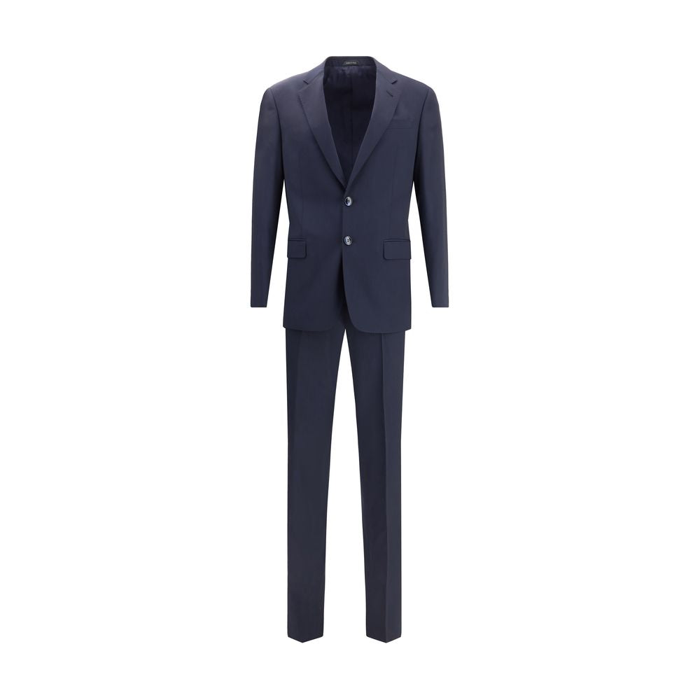 Giorgio Armani Blue Fleece Wool Two-Piece Suit Giorgio Armani