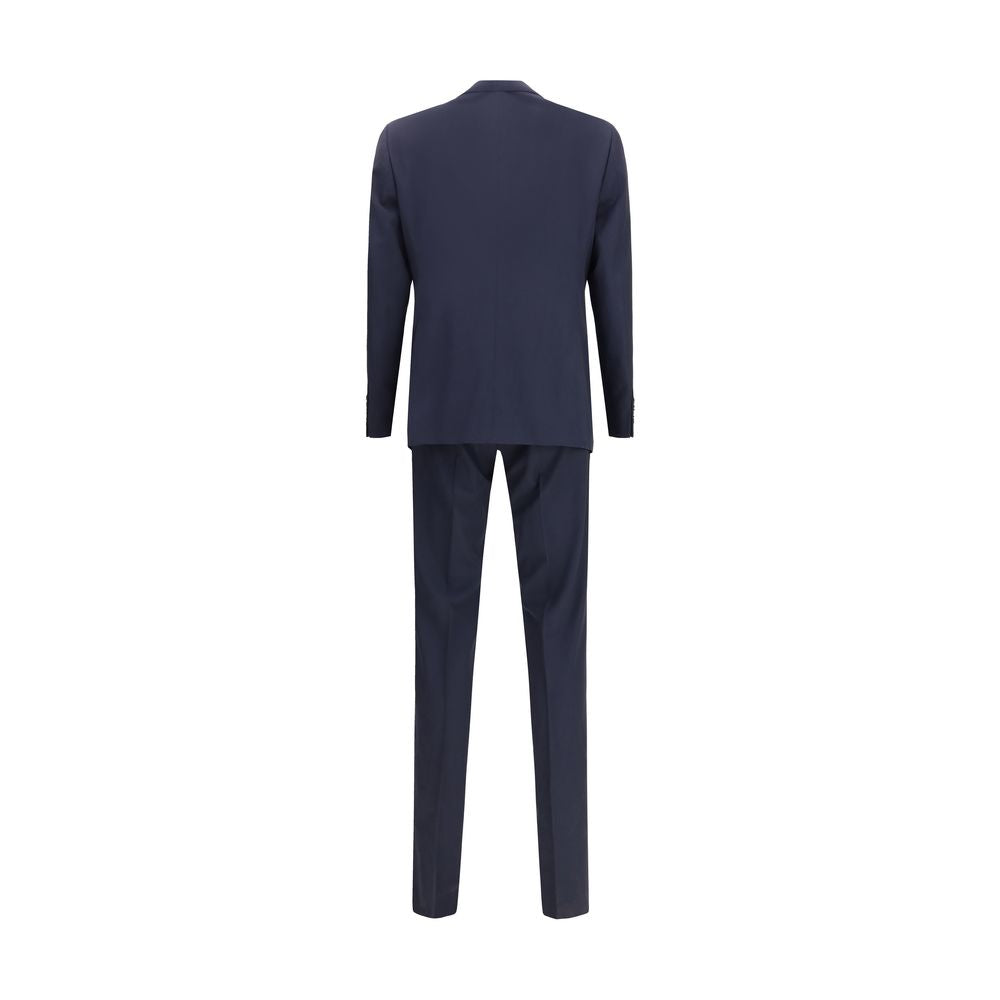 Giorgio Armani Blue Fleece Wool Two-Piece Suit Giorgio Armani