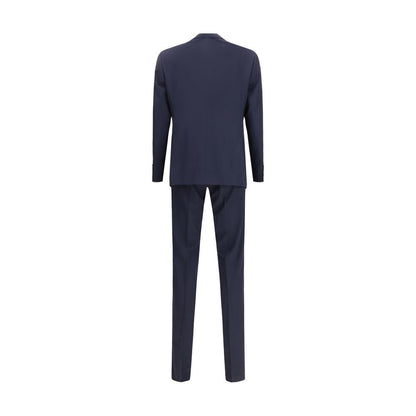 Giorgio Armani Blue Fleece Wool Two-Piece Suit Giorgio Armani